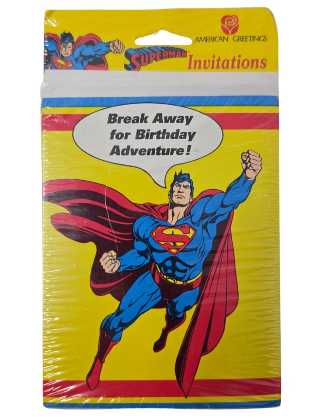 Vtg 1992 Sealed American Greetings Superman Birthday Cards Party Invitations
